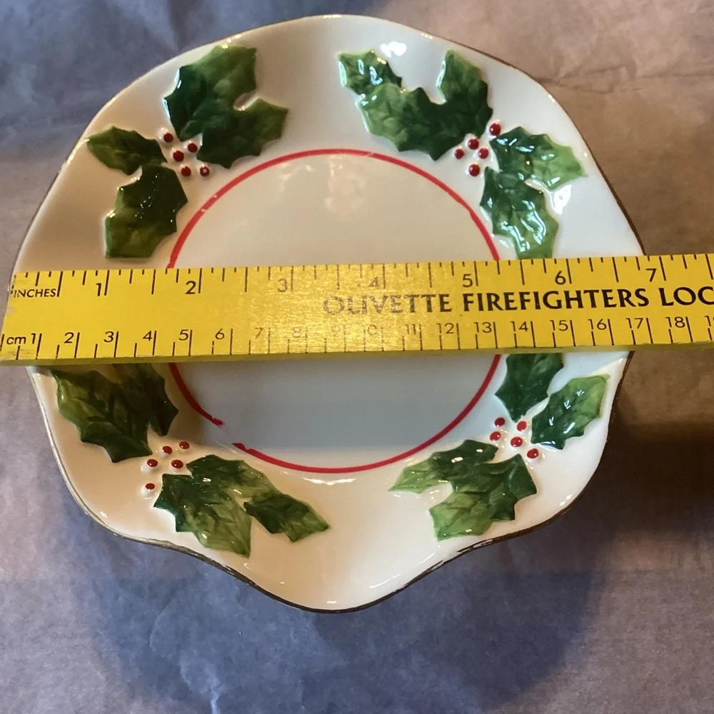 JKL Holly and Berry Vintage Candy Dish